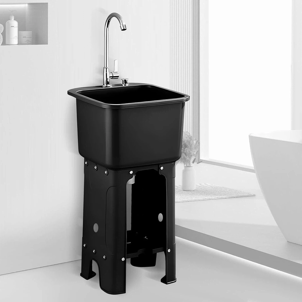 Multifunctional freestanding Plastic Vegetable Sink with Cabinet