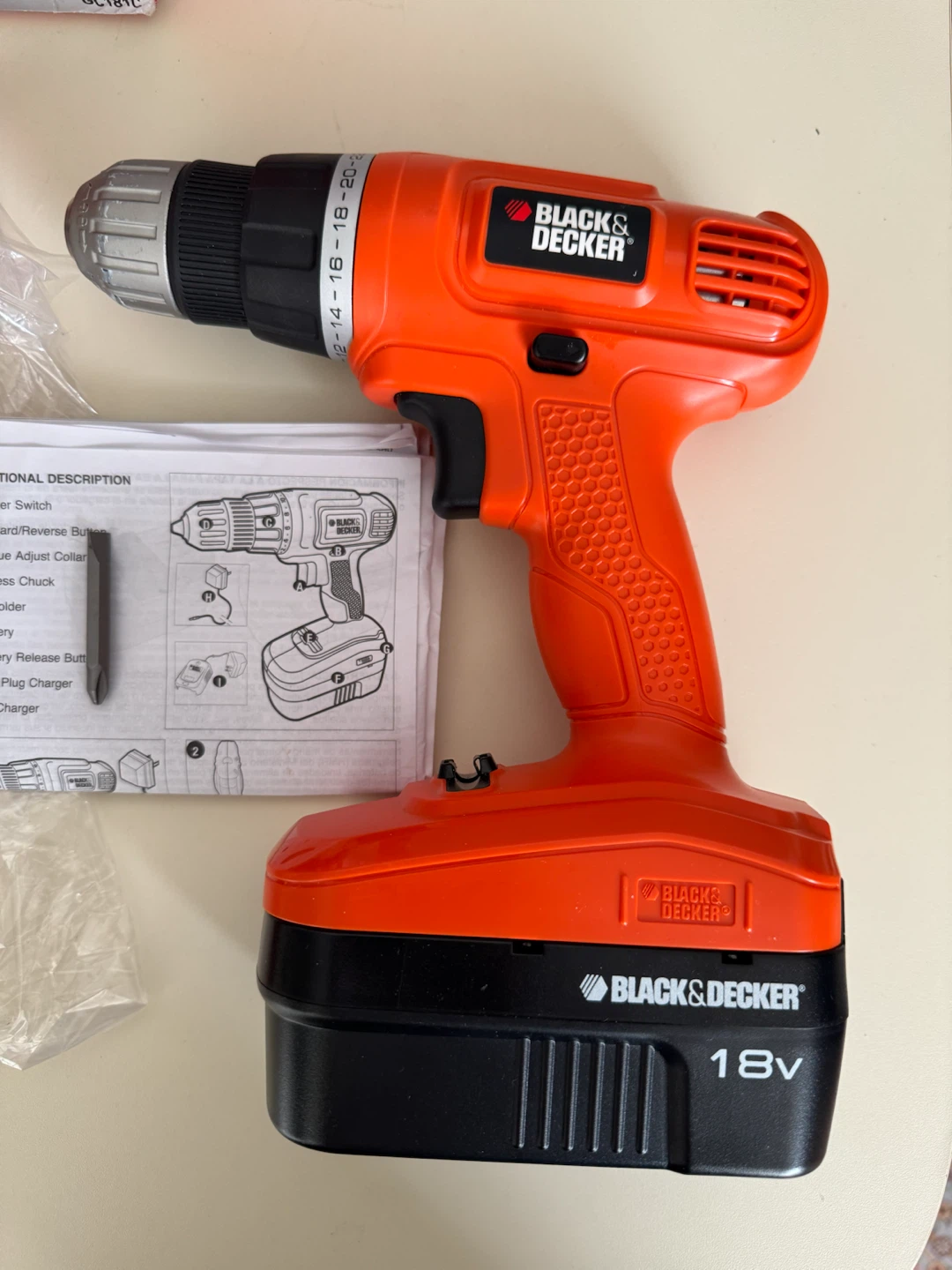 Black & Decker 18V Cordless Drill and Door Lock Installation Kit - photo 2