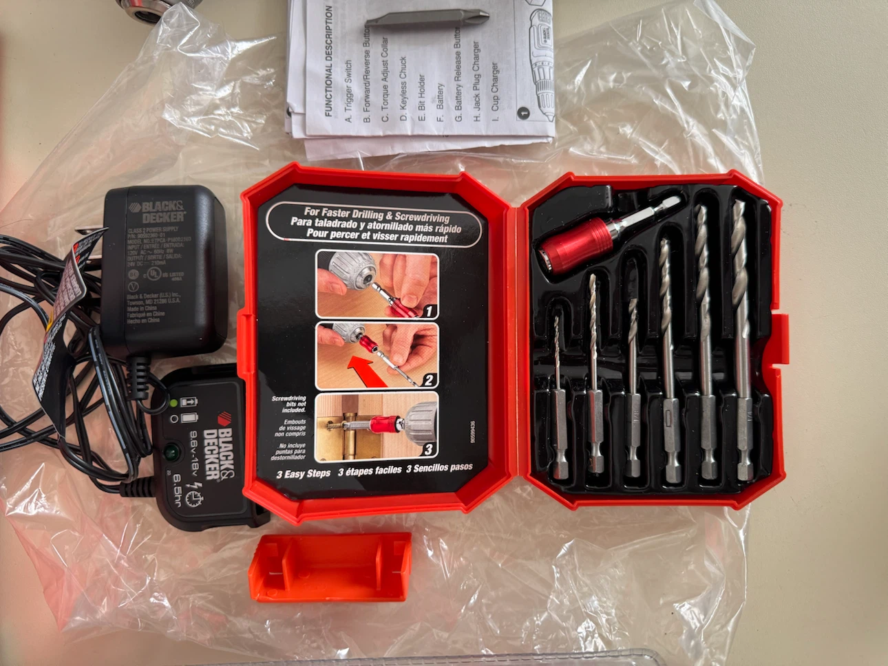 Black & Decker 18V Cordless Drill and Door Lock Installation Kit - photo 3