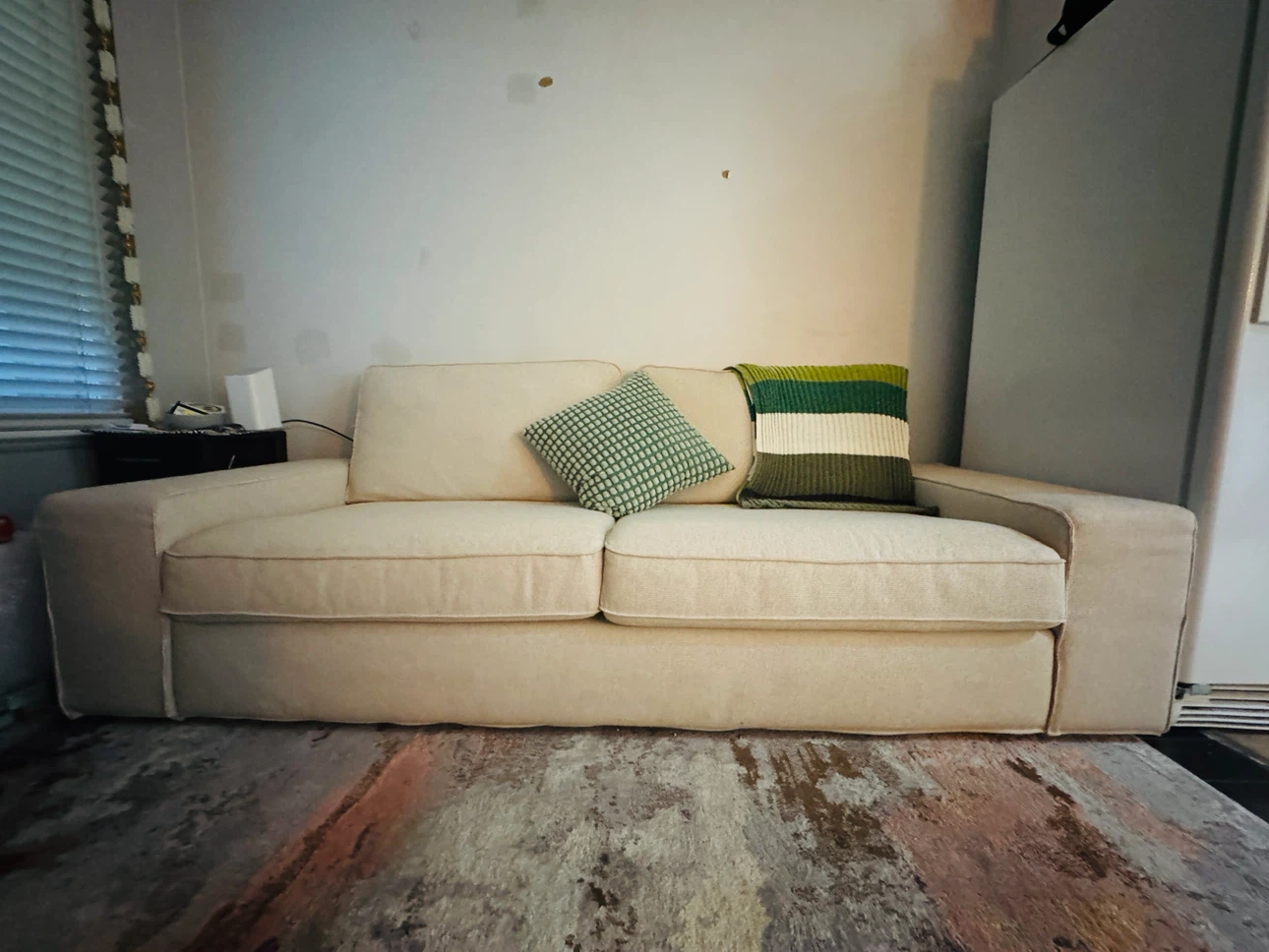 Beige Fabric Loveseat Sofa