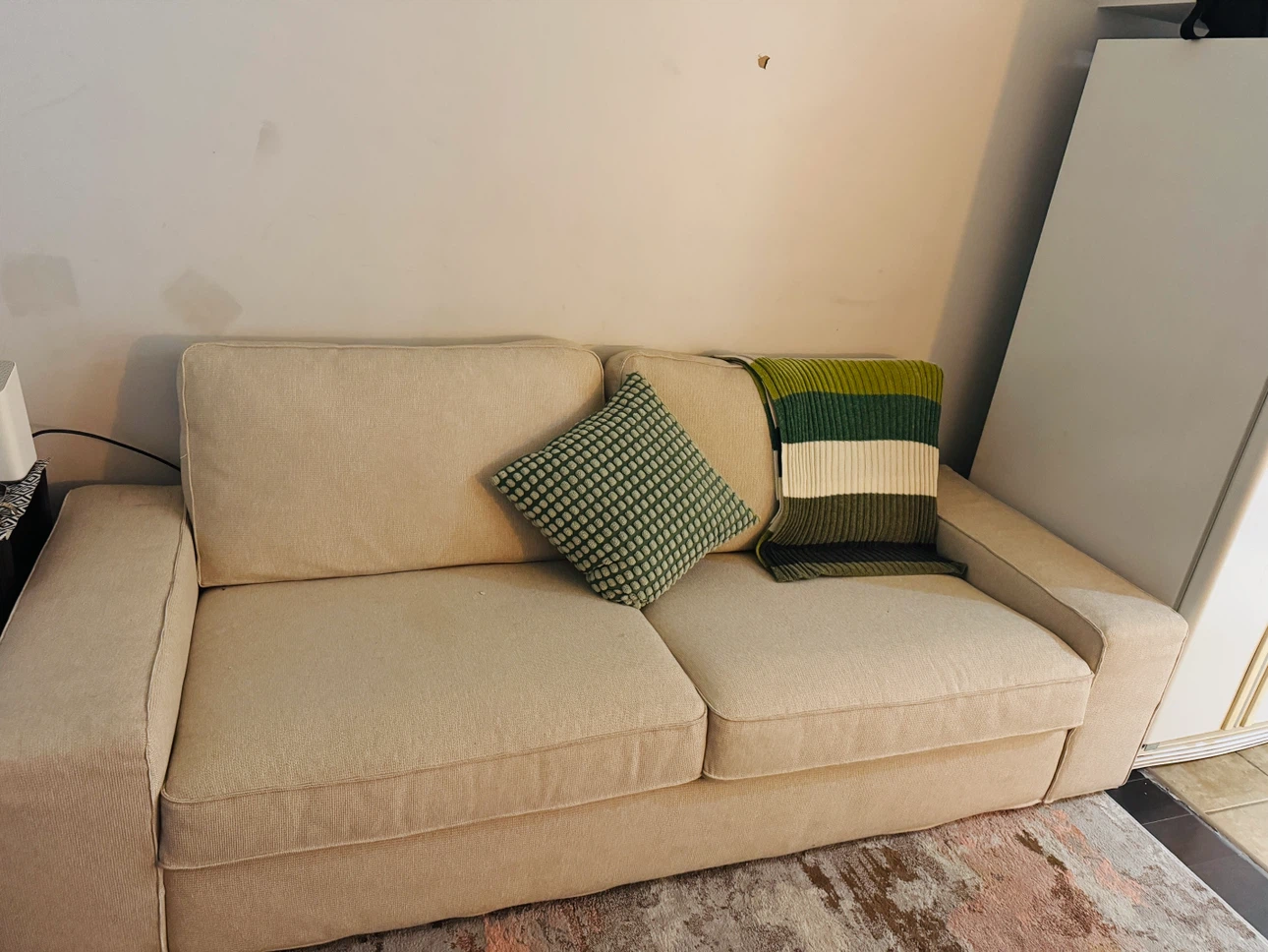 Beige Fabric Loveseat Sofa - photo 2