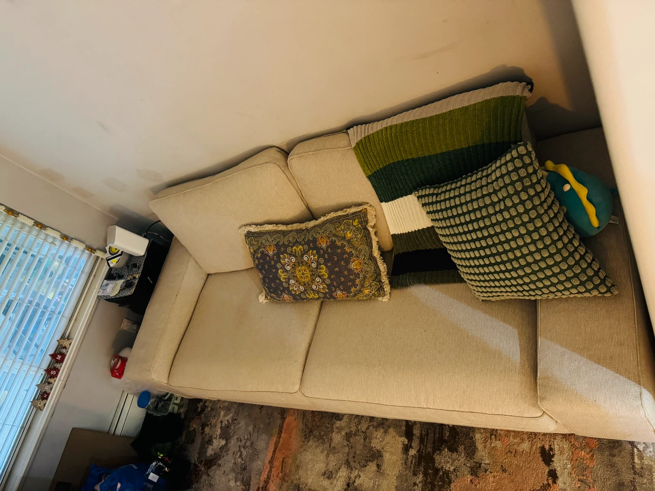 Beige Fabric Loveseat Sofa - photo 4
