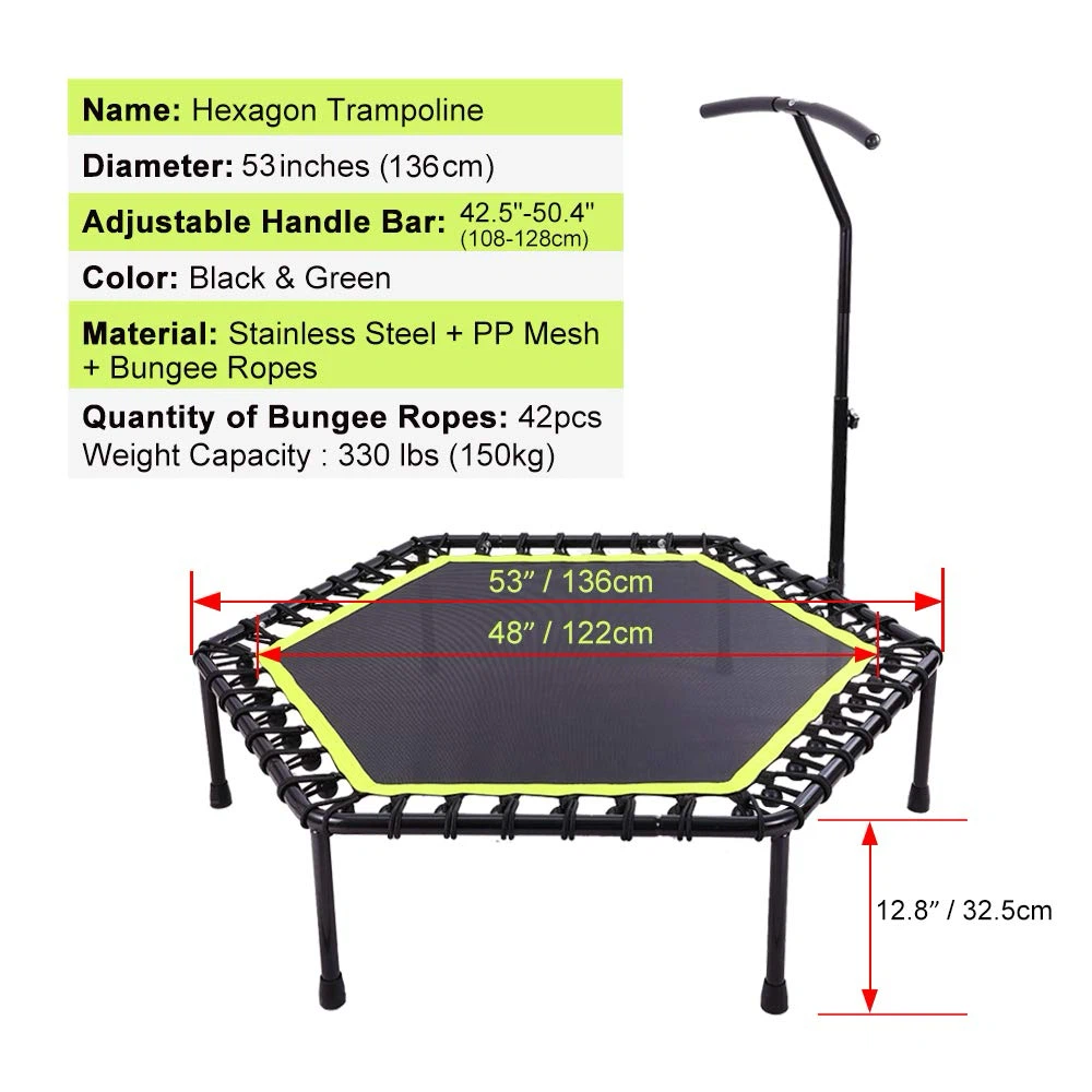 ONETWOFIT 48" Silent Mini Adjustable Trampoline - photo 2