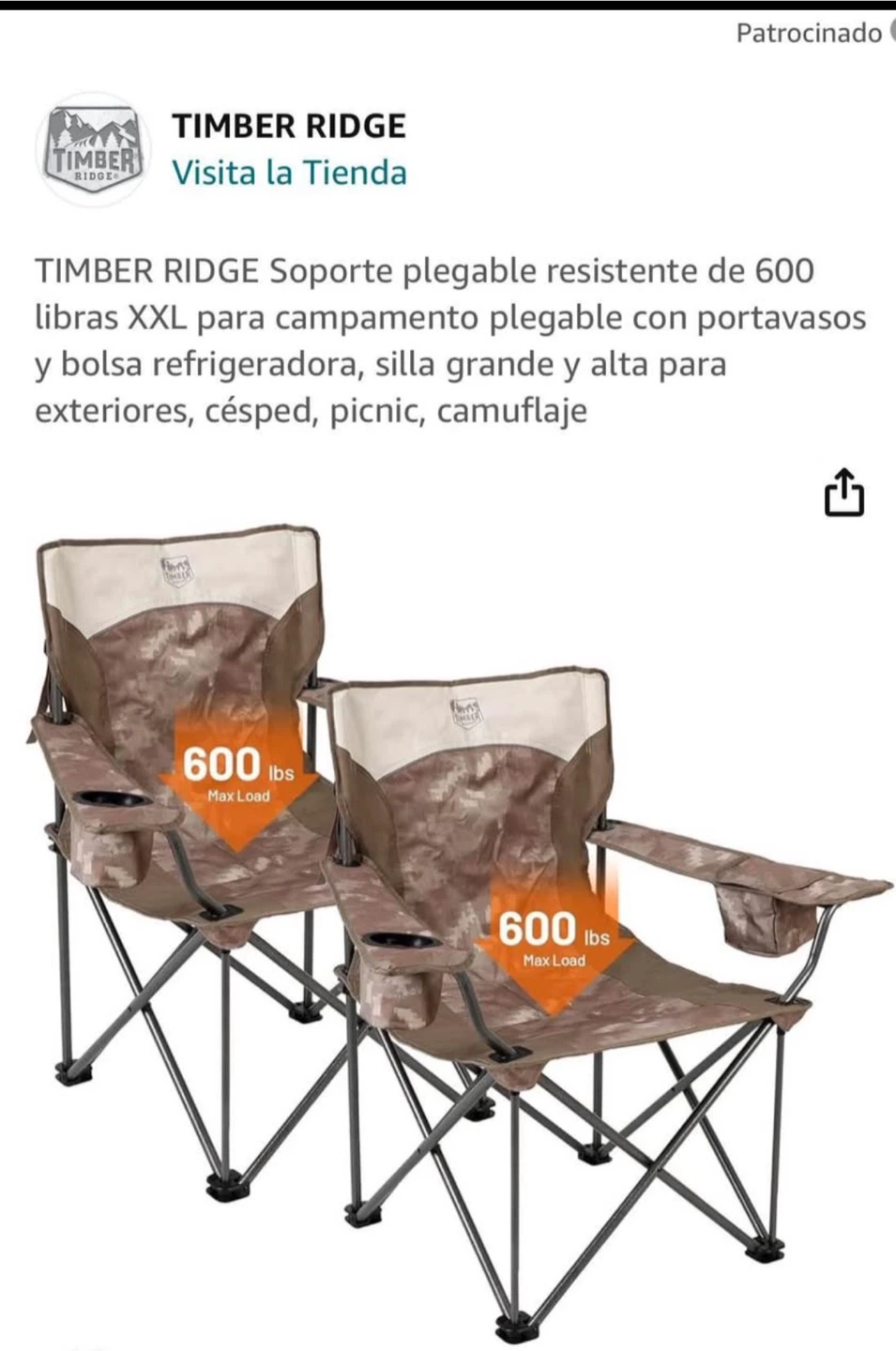 Timber Ridge Camping Chair with Cup Holder - photo 2
