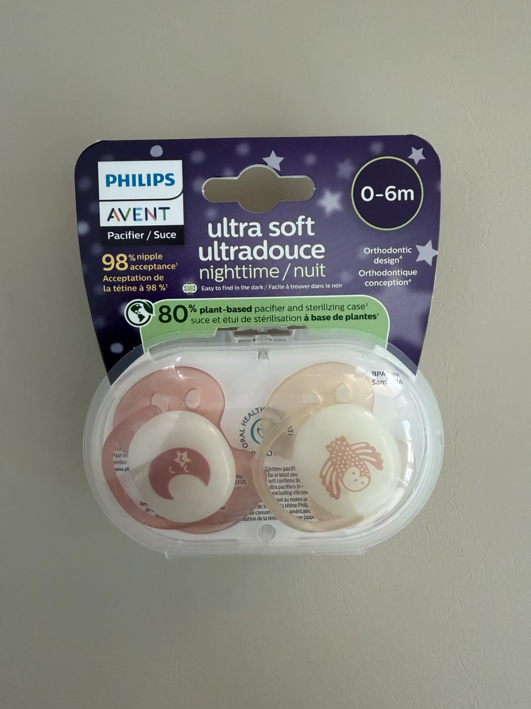 Philips Avent Ultra Soft Night Pacifiers 0-6M baby
