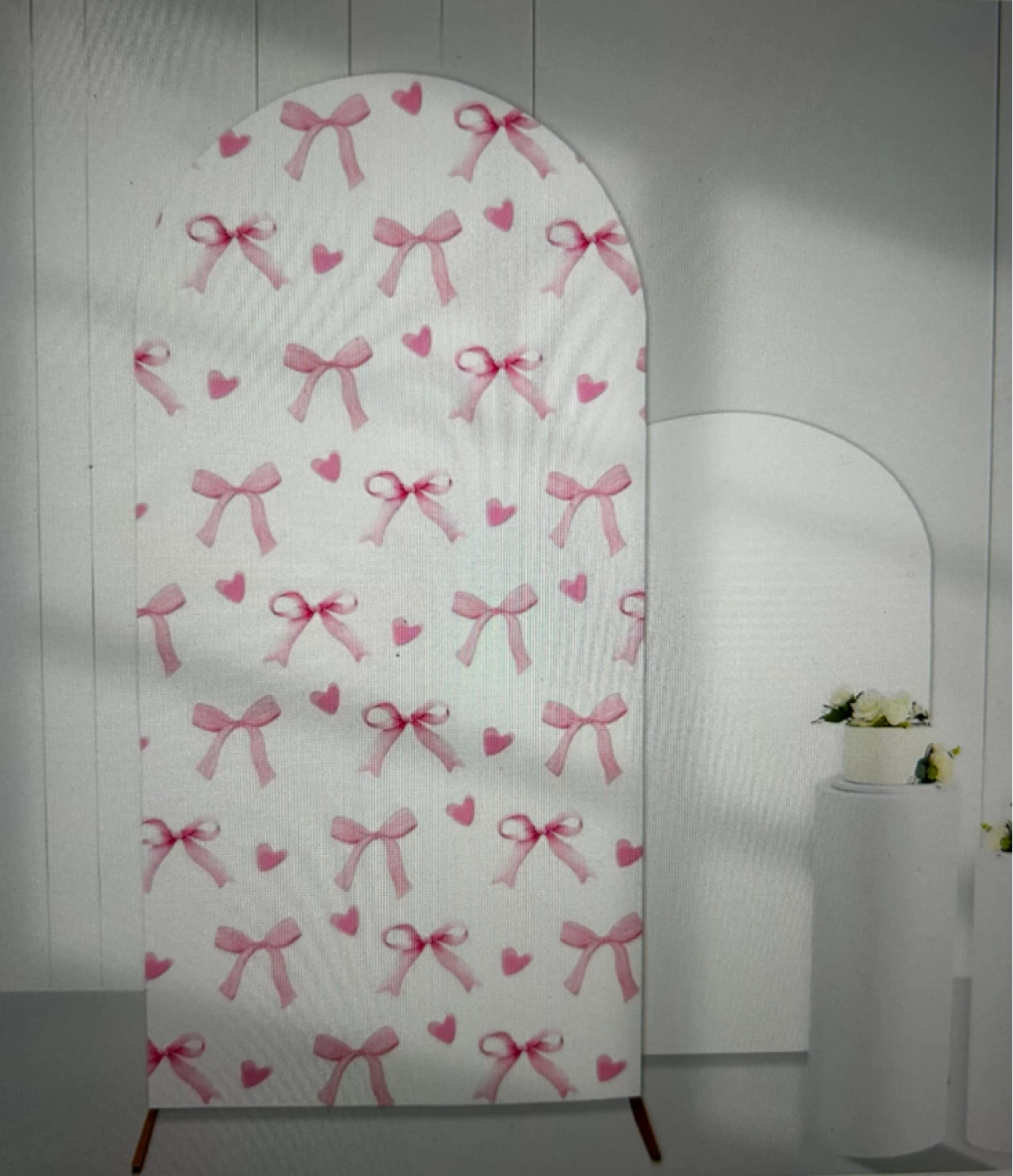 Pink Bows Arch Backdrop Cover - 6ft