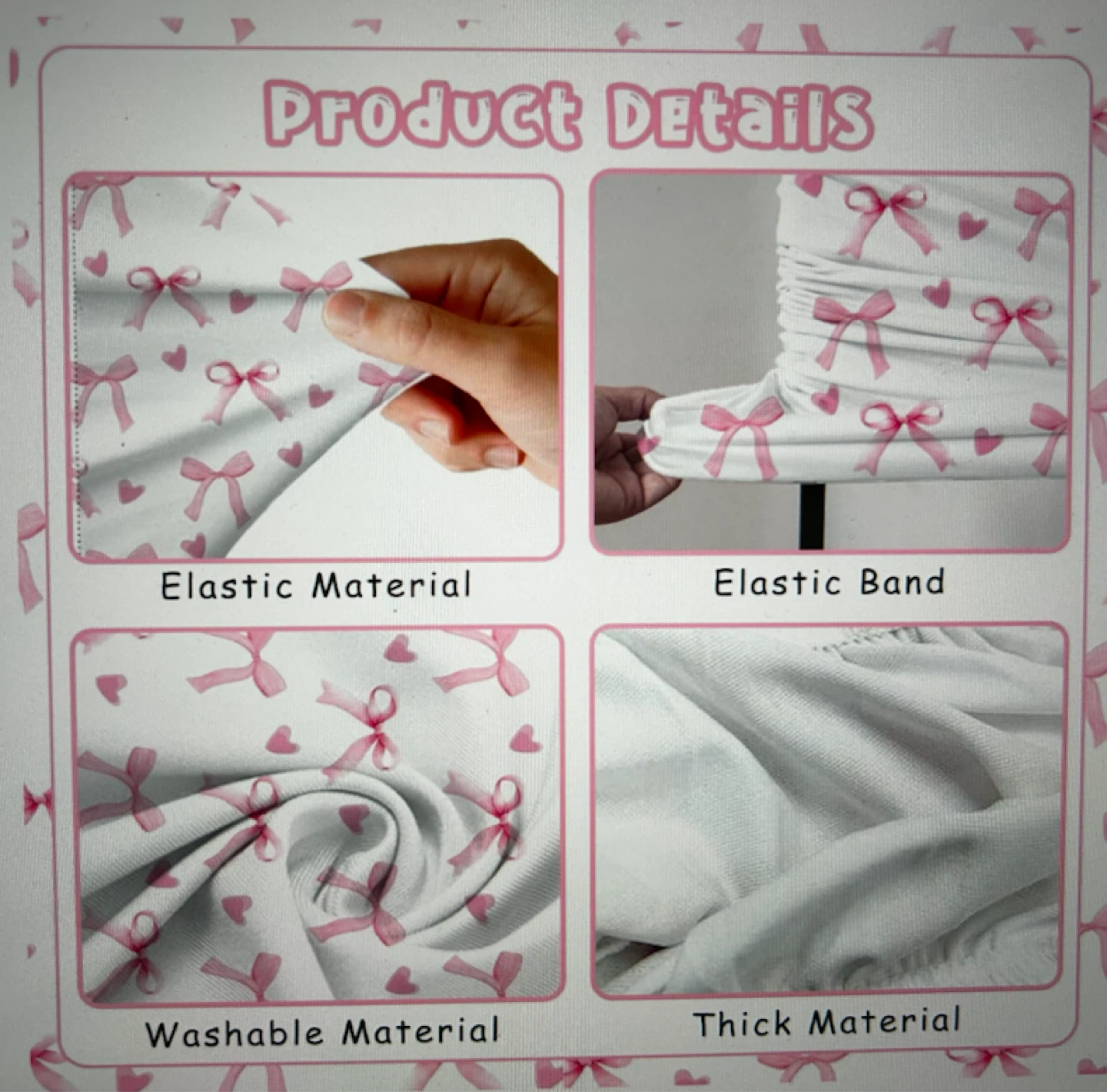 Pink Bows Arch Backdrop Cover - 6ft - photo 4