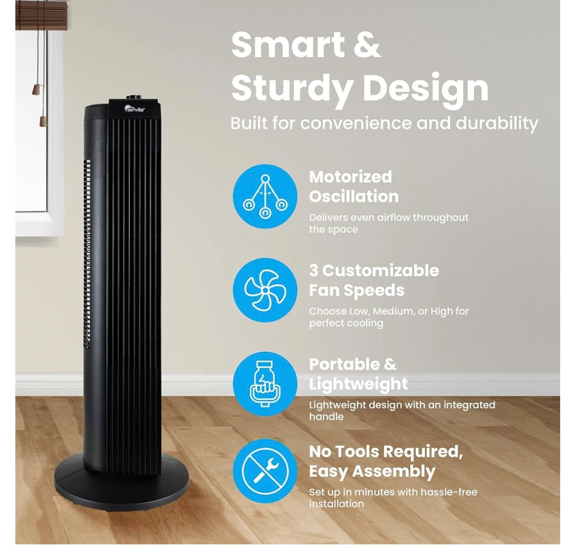 Senville 27" Oscillating Tower Fan - photo 4