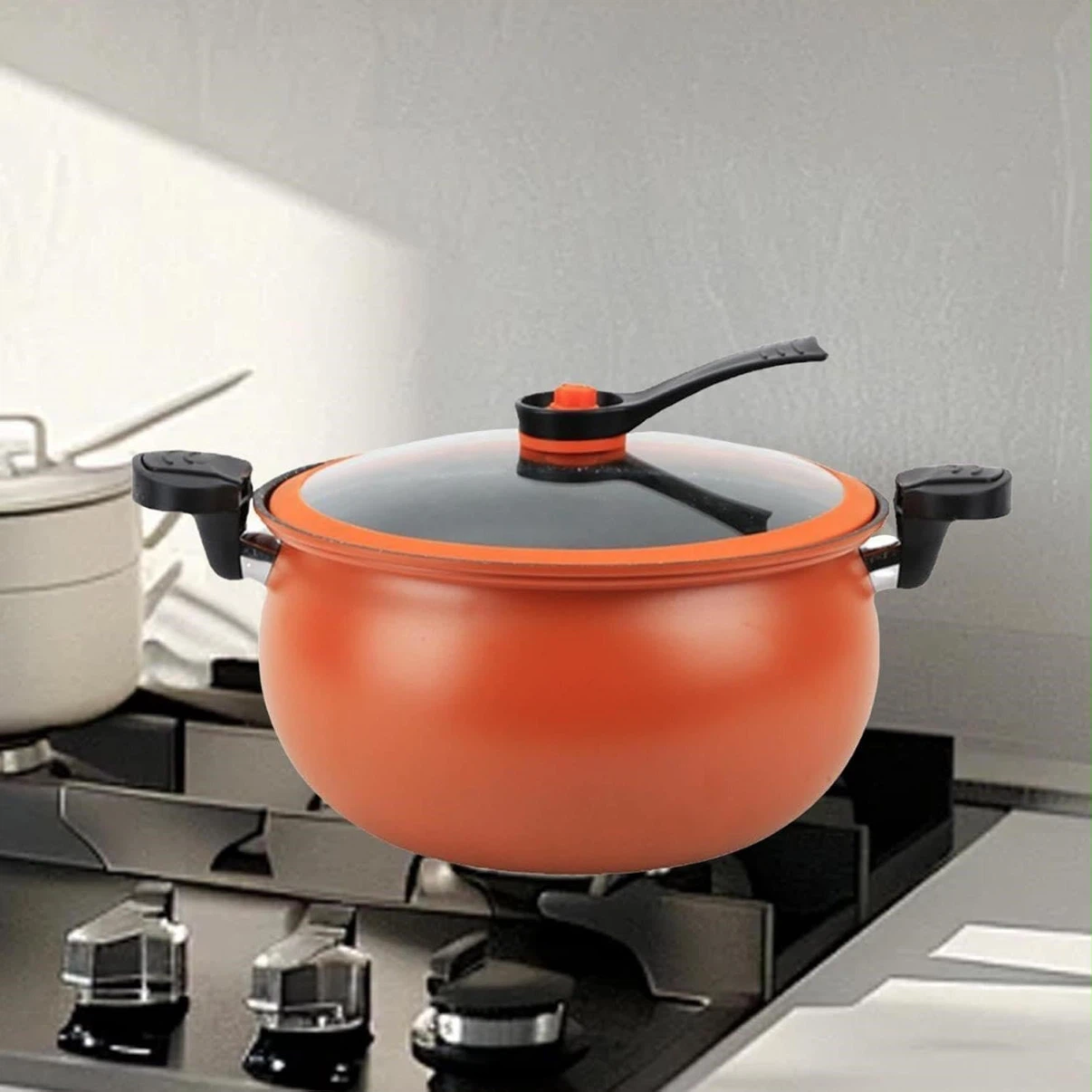 Orange Multi-Pot with Glass Lid