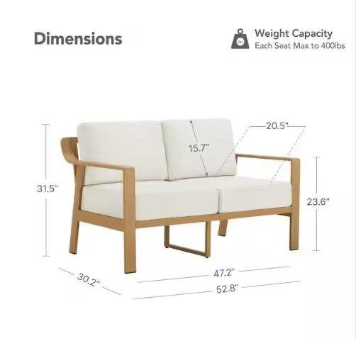 Outdoor Loveseat with Cushions - photo 2