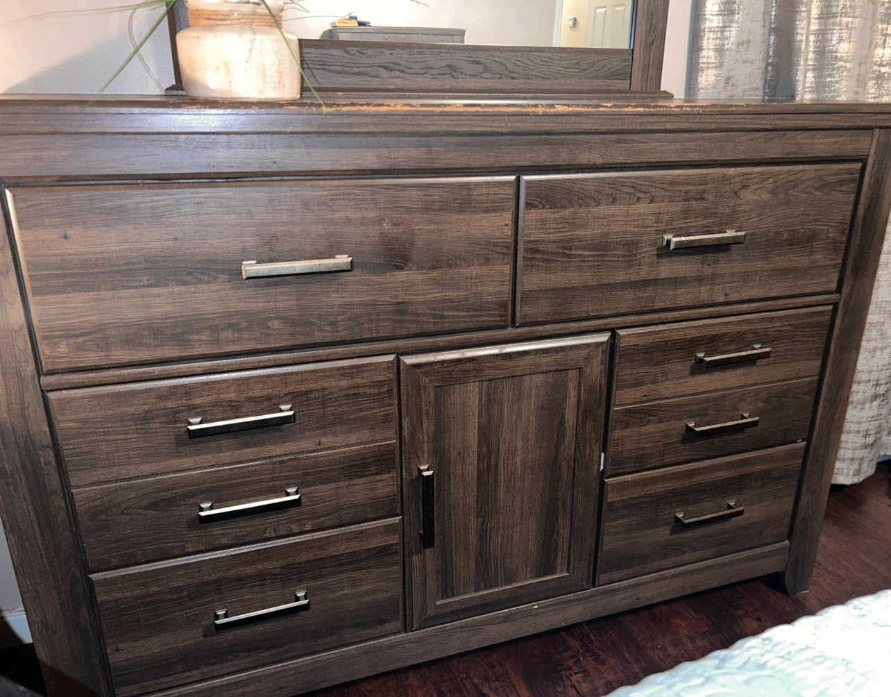 Dark Wood Dresser with Mirror - photo 3