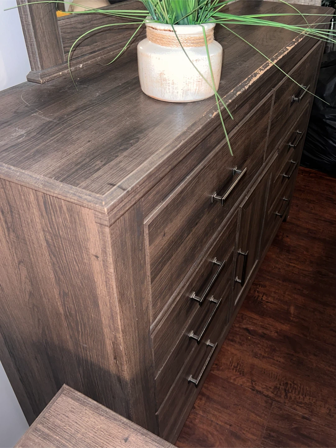 Dark Wood Dresser with Mirror - photo 4