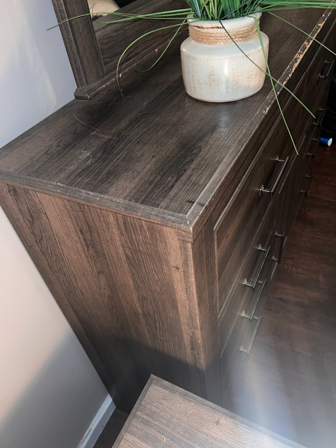 Dark Wood Dresser with Mirror - photo 5