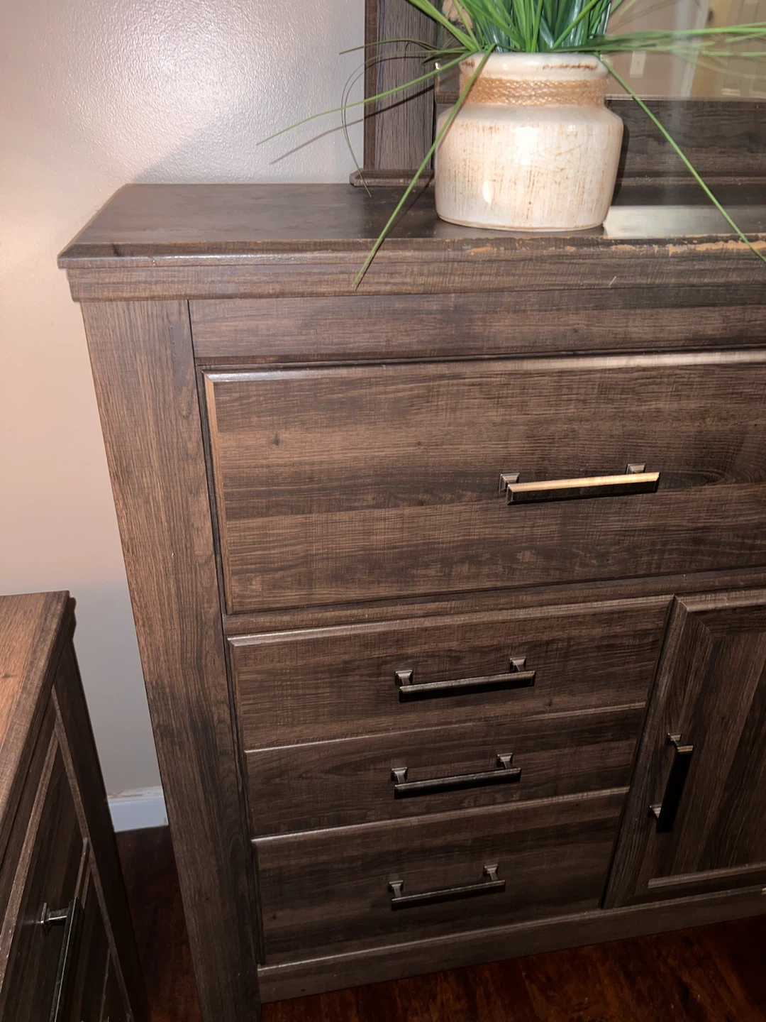 Dark Wood Dresser with Mirror - photo 4