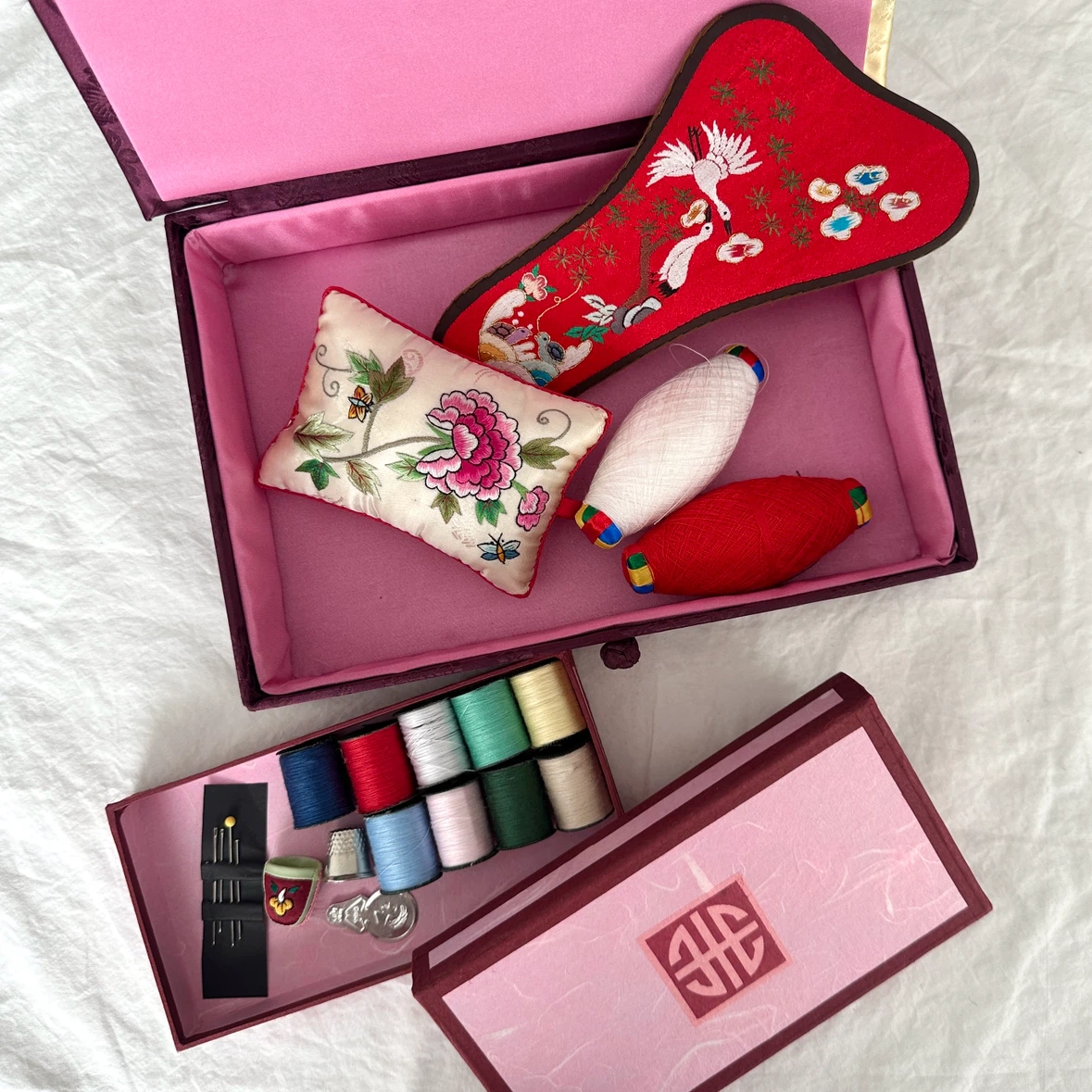 Sewing Kit Box with Thread and Accessories