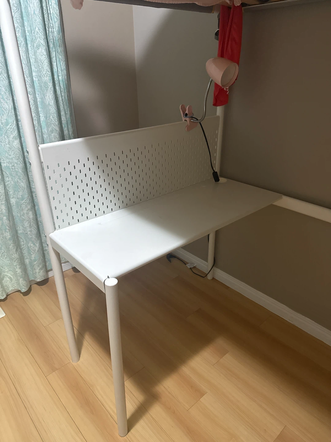 IKEA Loft Bed with Desk and Pegboard - photo 2
