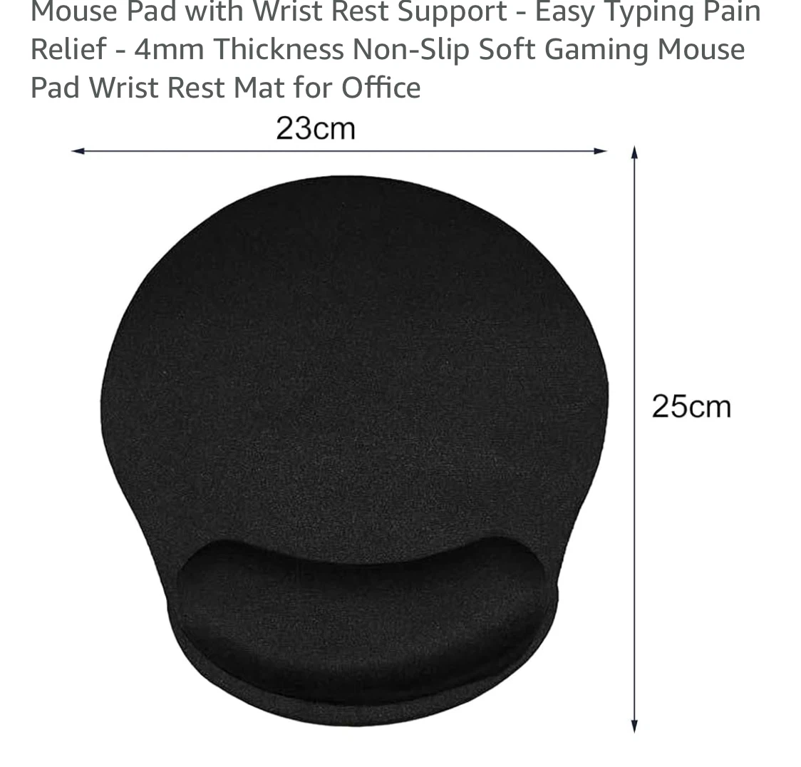 Black Mouse Pad with Wrist Rest Support