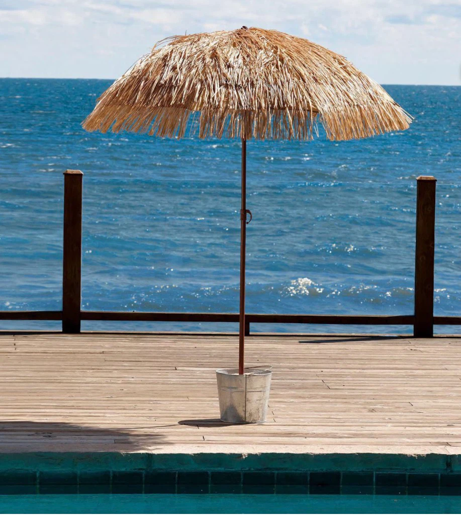 Beach Umbrella with Straw Top - photo 4