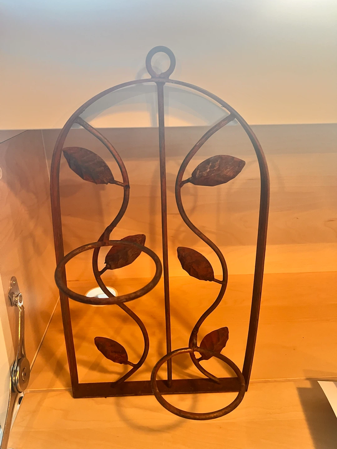 Metal Wall Hanging Plant Holder with Leaf Design - photo 2