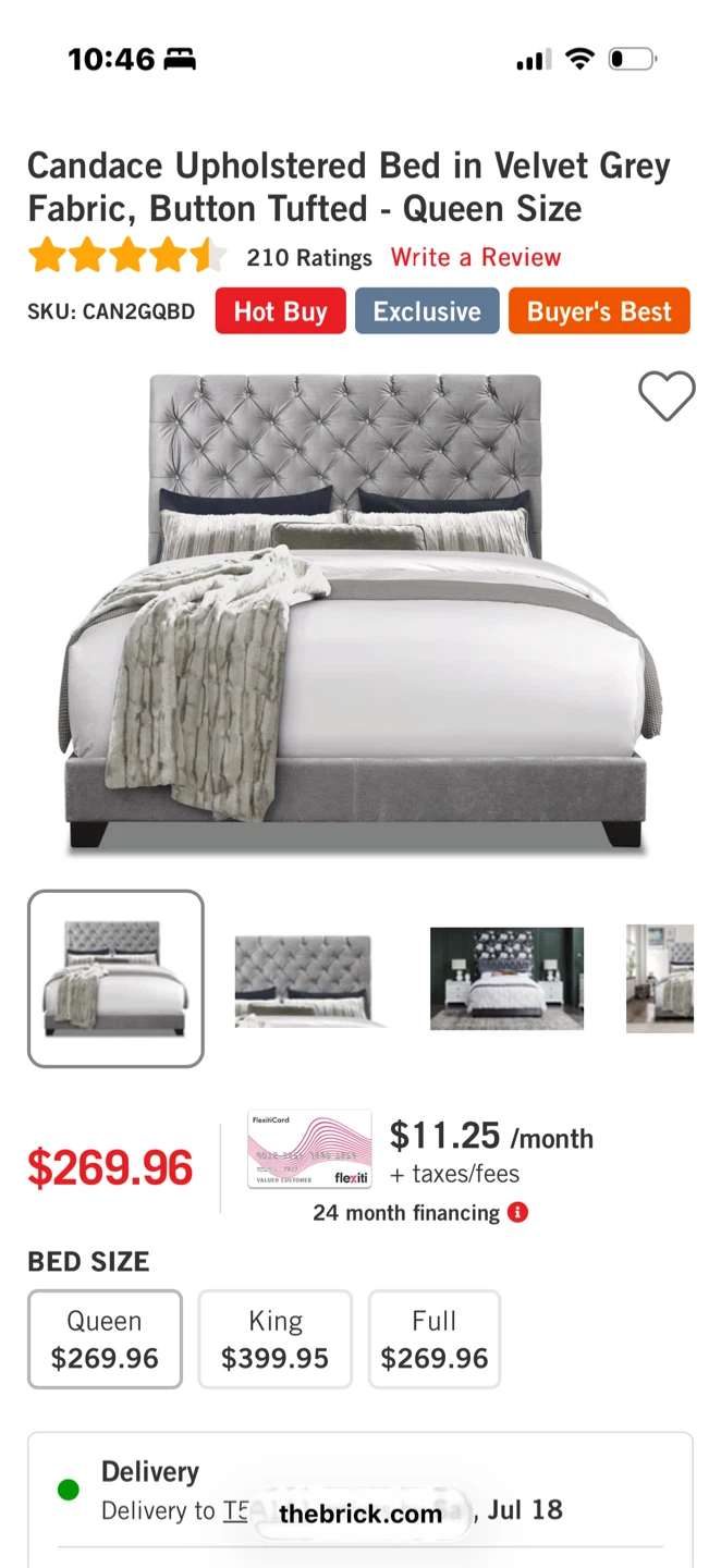 Candace Upholstered Bed - Queen Size - photo 2
