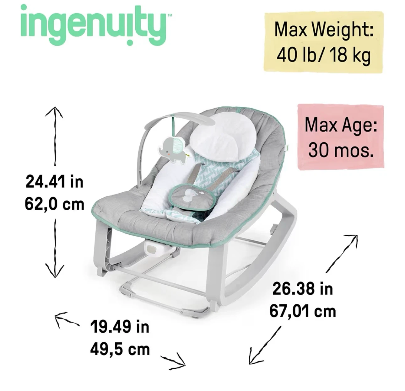 Ingenuity Baby Rocker and Bouncer - photo 2