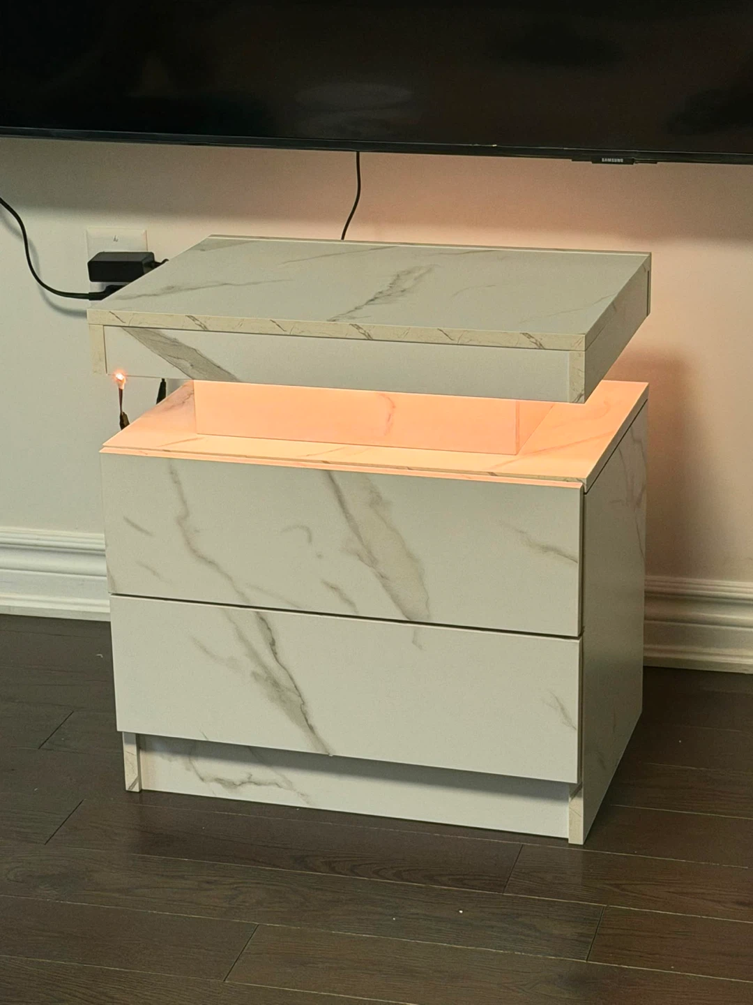 Modern Nightstand with LED Light