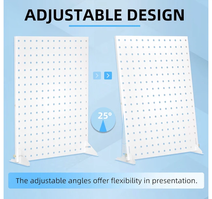 White Pegboard Display Stand with Hooks - photo 3