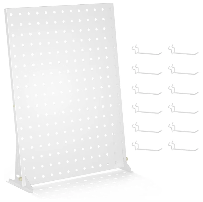 White Pegboard Display Stand with Hooks - photo 4