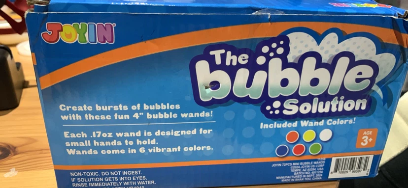 Joyin The Bubble Solution 72 pcs Mini Bubble Wands 4 Inch