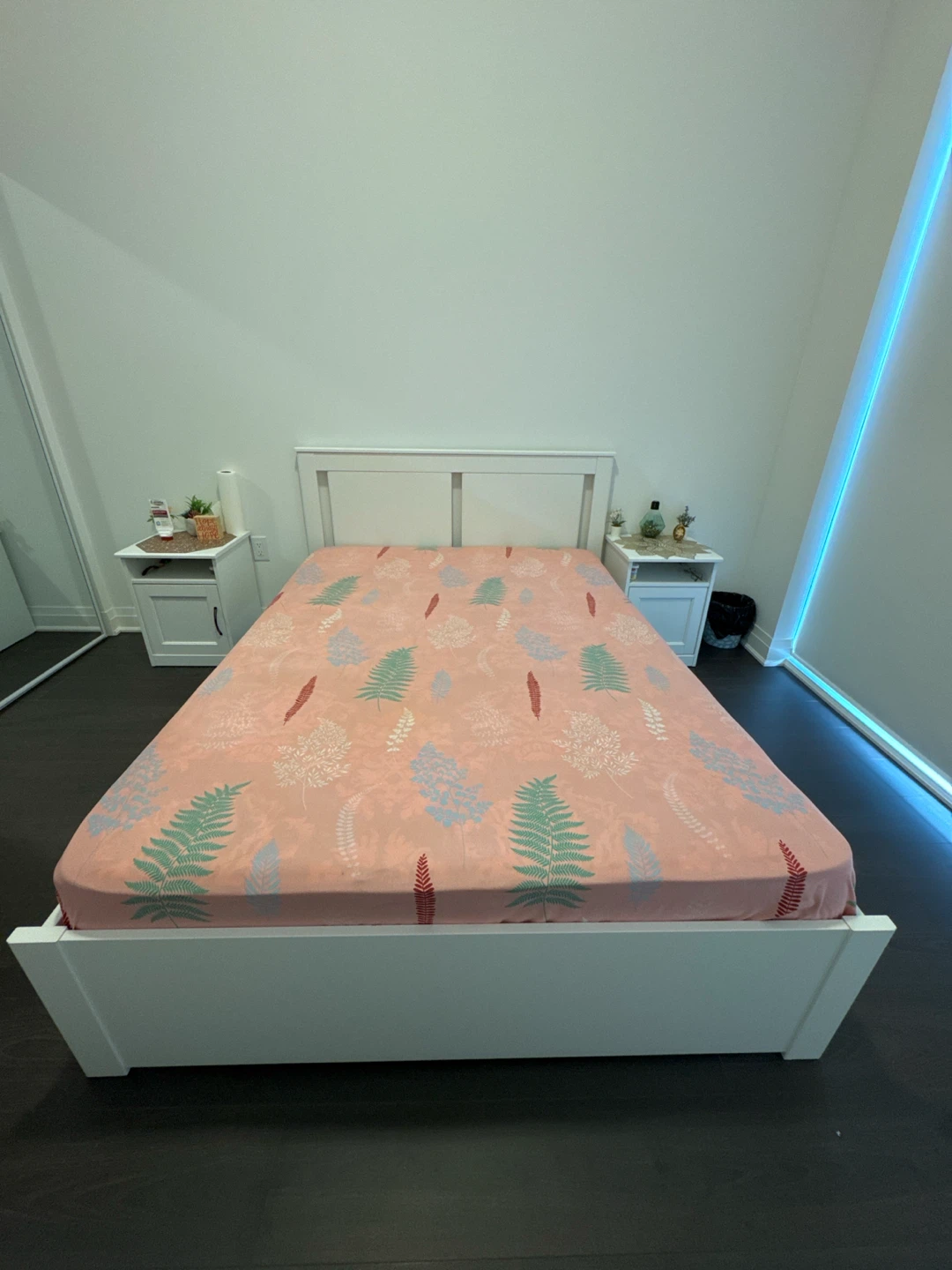 IKEA Queen Bed Frame + Spring Mattress – Excellent Condition