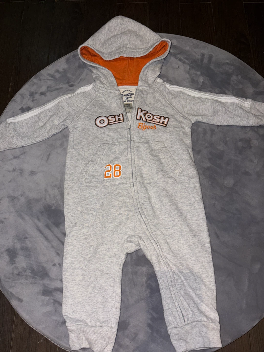Pyjama OshKosh B'gosh 9 mois gris avec capuchon