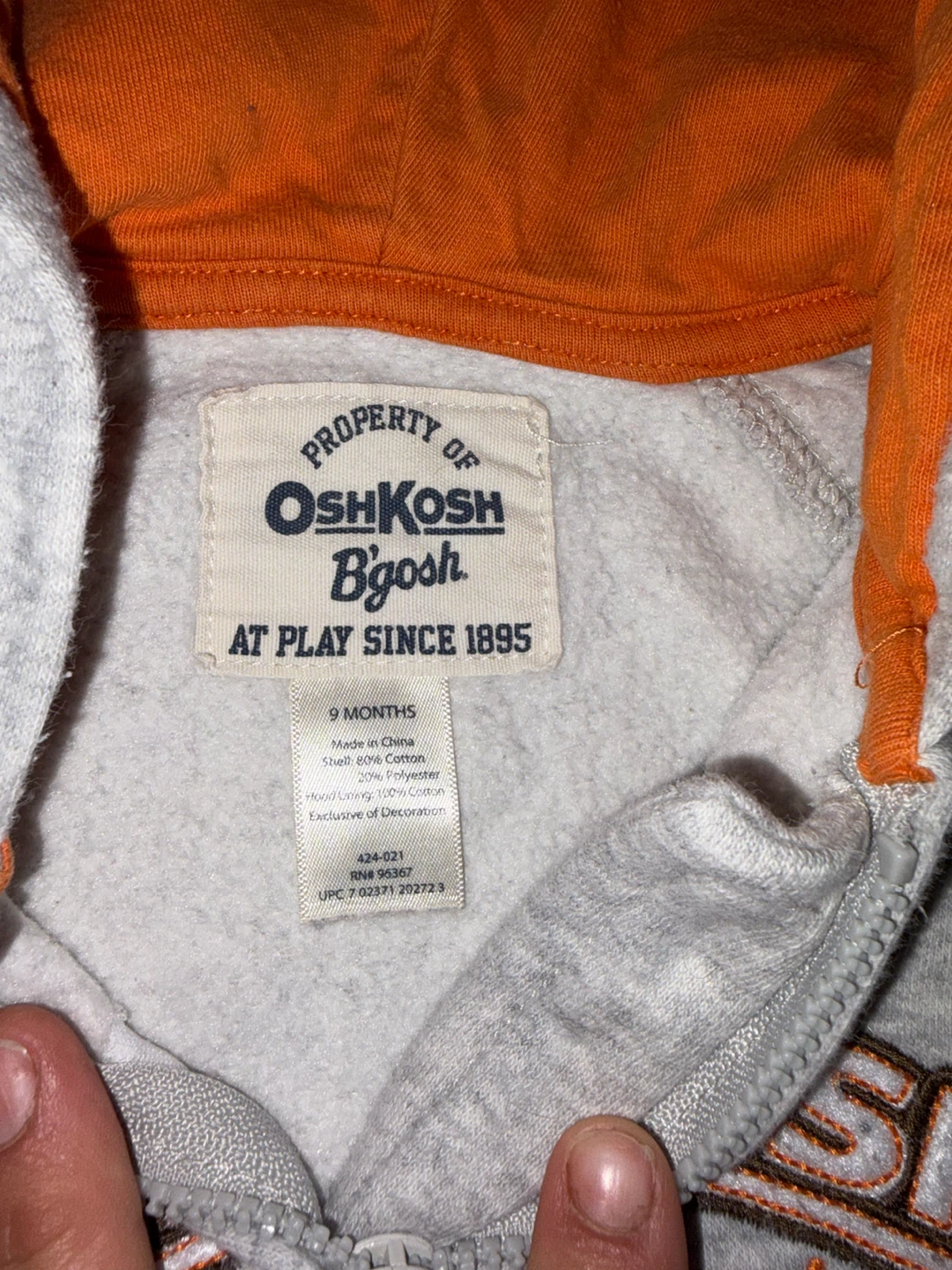 Pyjama OshKosh B'gosh 9 mois gris avec capuchon - photo 2