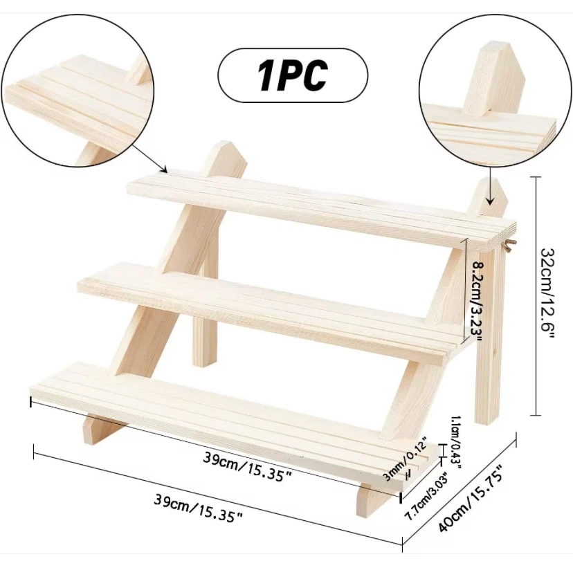 Wooden Tiered Display Shelf