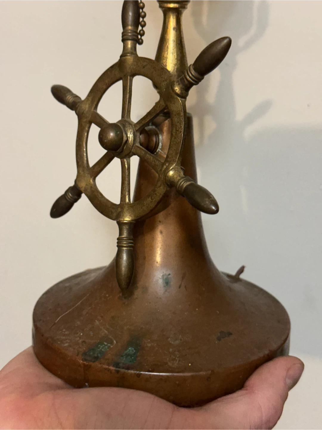 Vintage Brass Ship Wheel Nautical Lamp by Spencer & Sons - photo 3