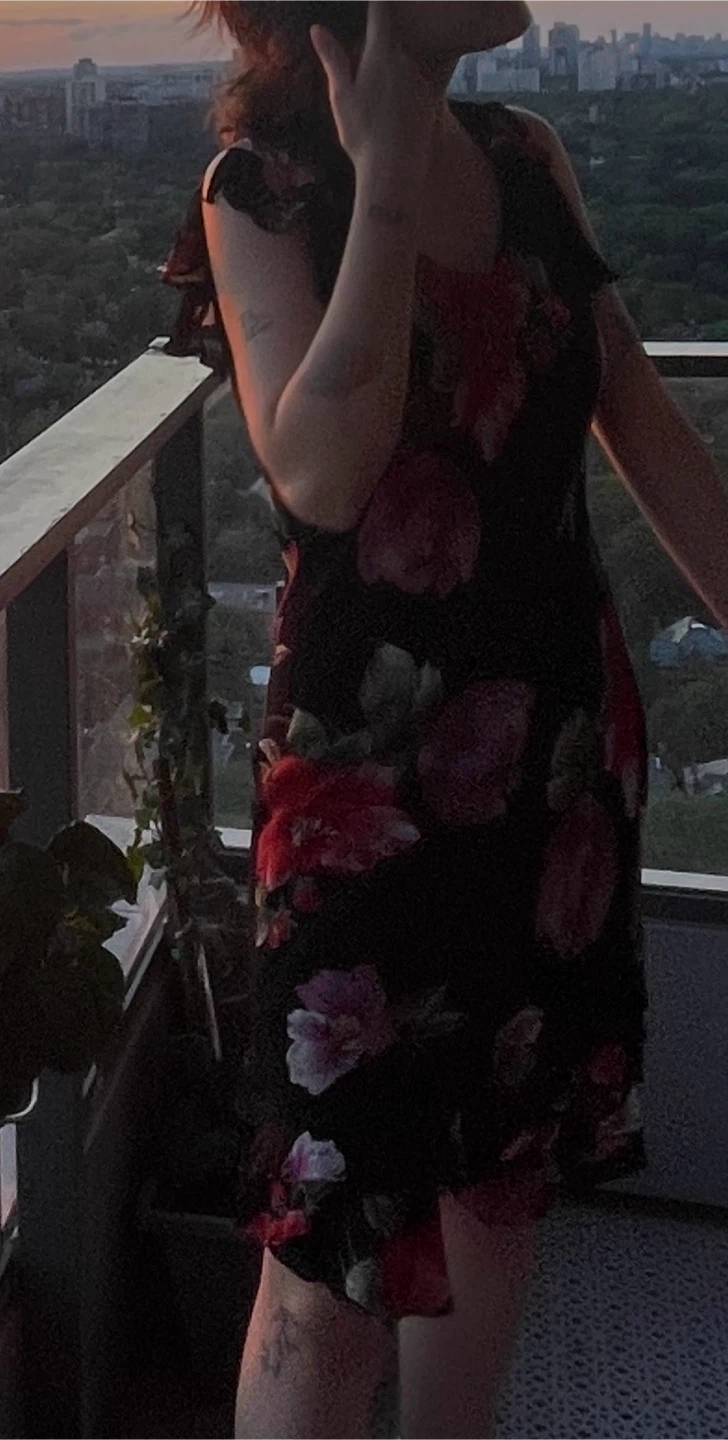 Black Floral Ruffle Dress - photo 2