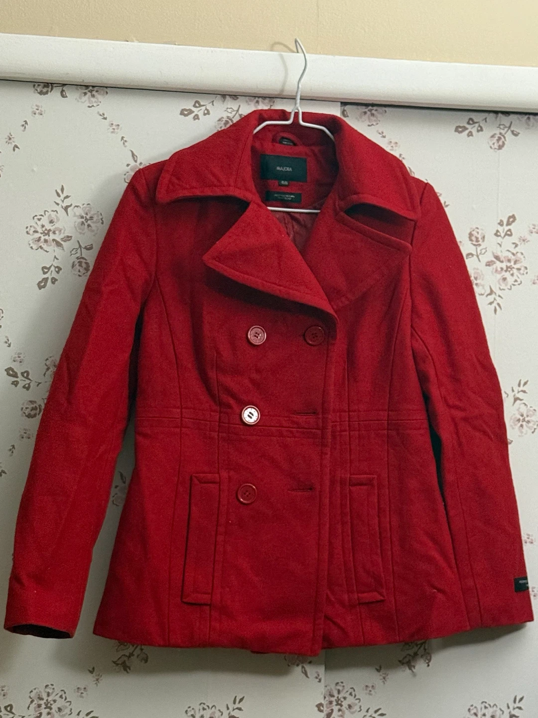 MAJORA Red Wool Blend Peacoat