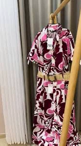 Zara Printed Midi Shirt Dress with Belt - photo 3