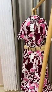 Zara Printed Midi Shirt Dress with Belt - photo 3