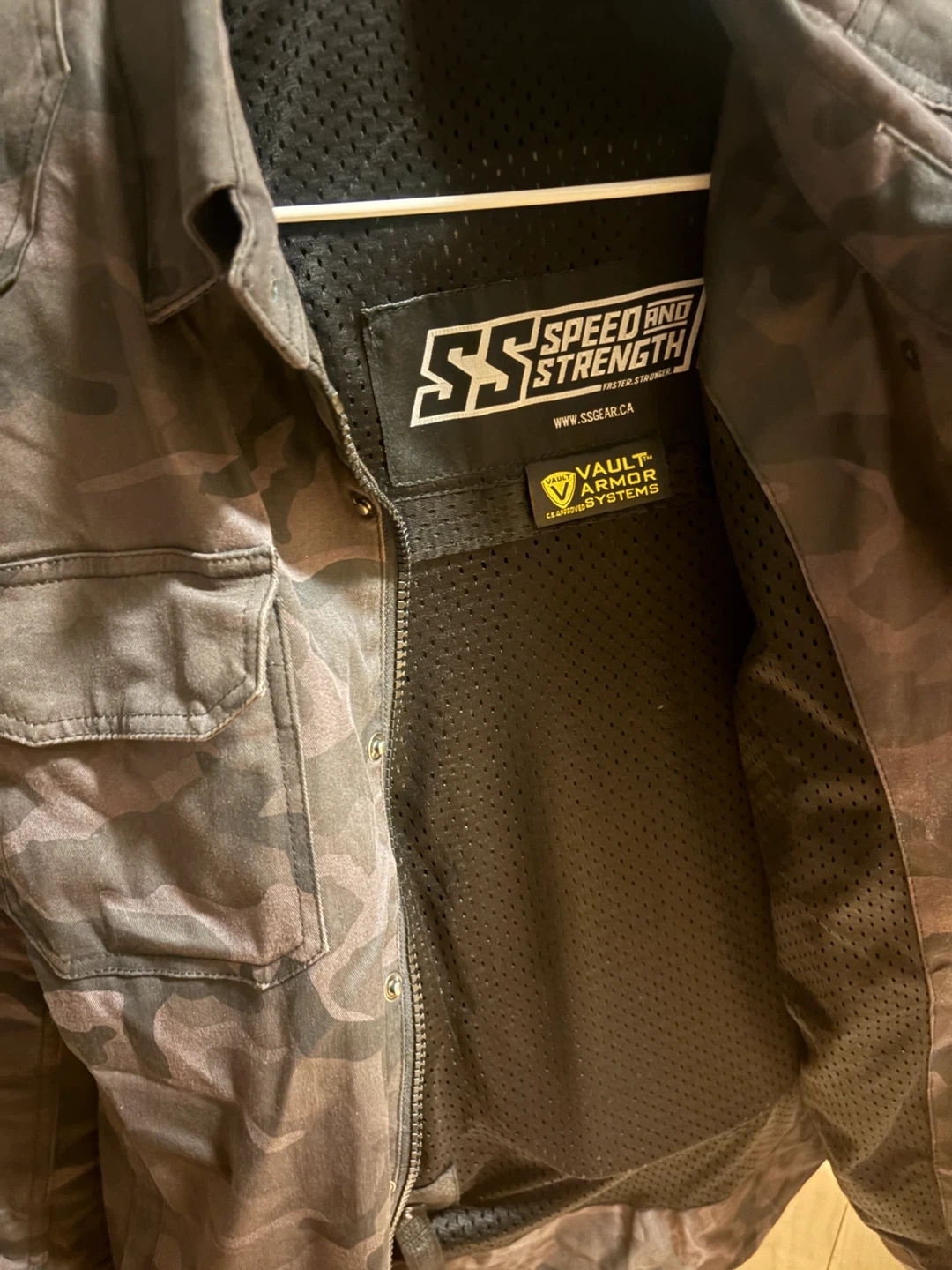 Motorcycle Jacket – Black Camo – Arm, Shoulder & Spine Protectio - photo 4