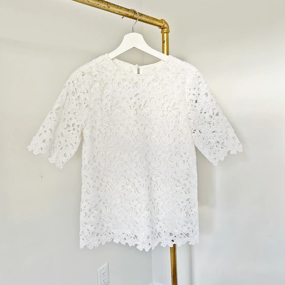 White Lace Bell Sleeve Top with skirt set