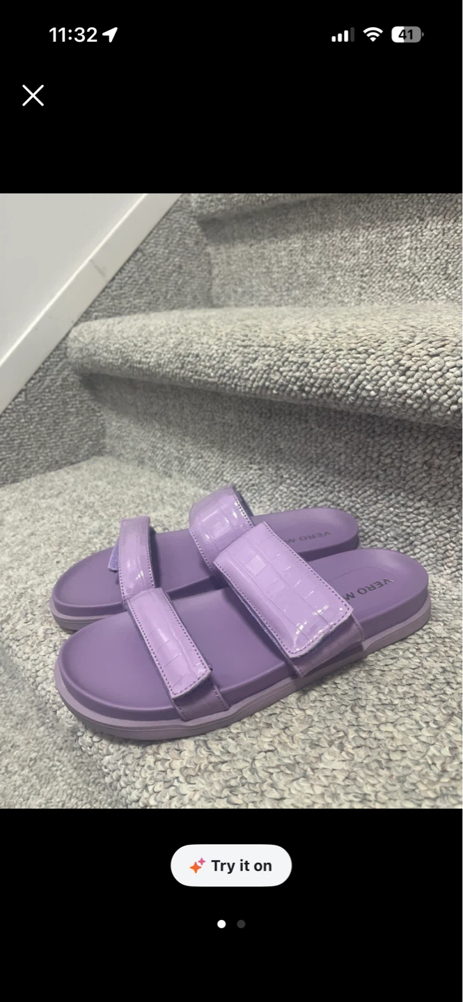 Vero Moda Purple Double Strap Slides