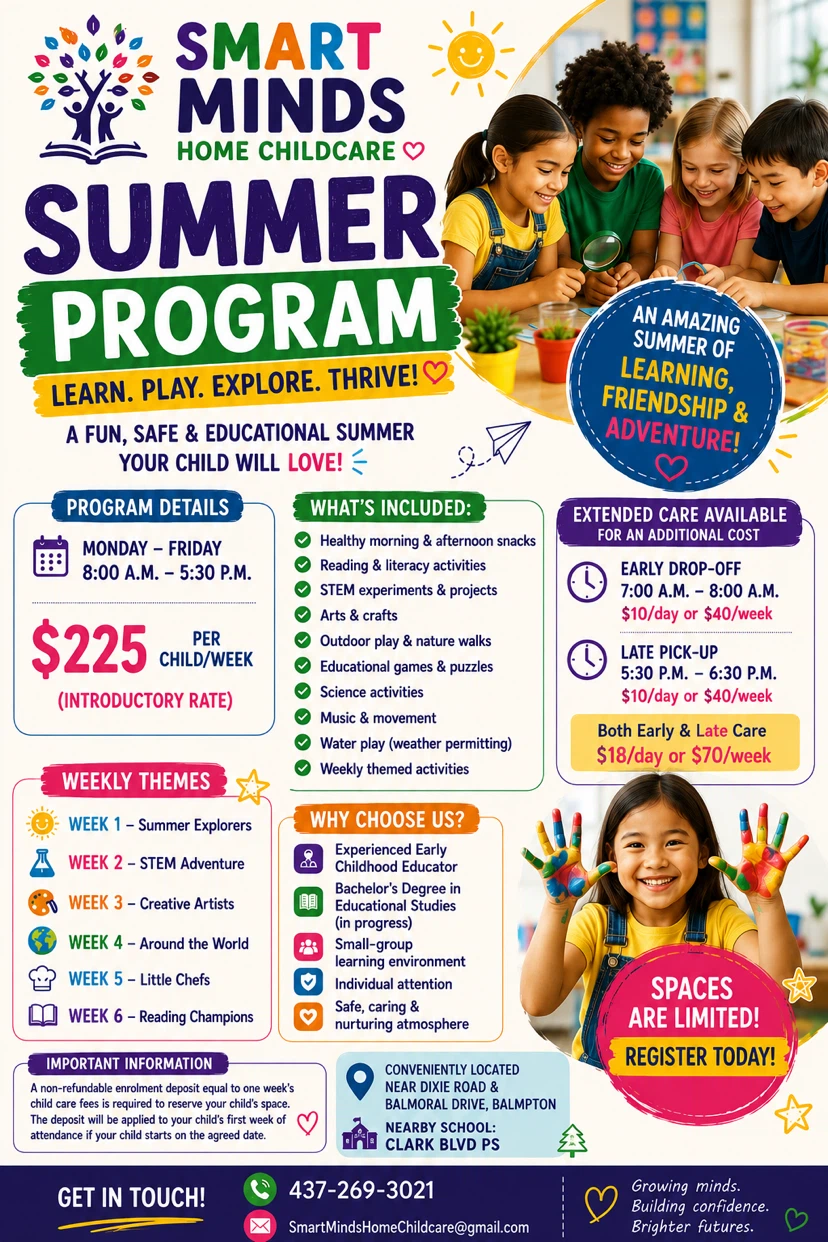 Smart Minds Home Childcare Summer Program