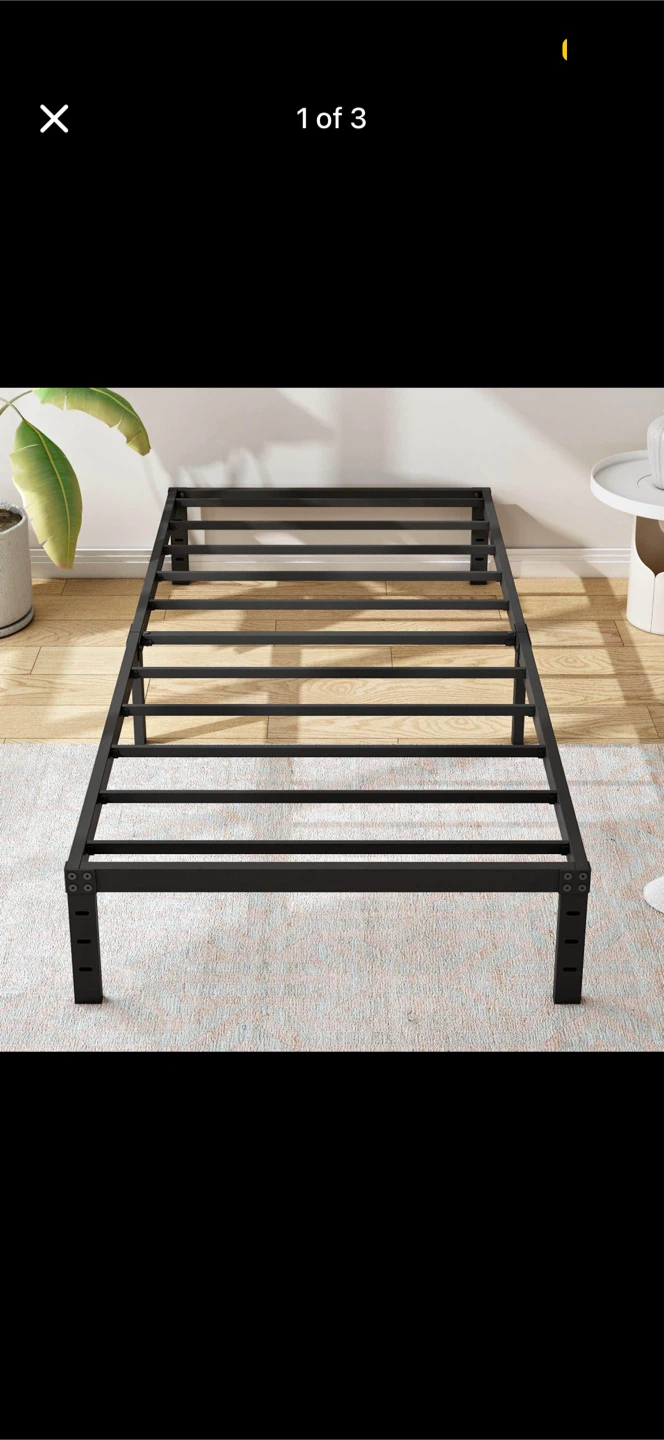 Black Metal twin Bed Frame - photo 2