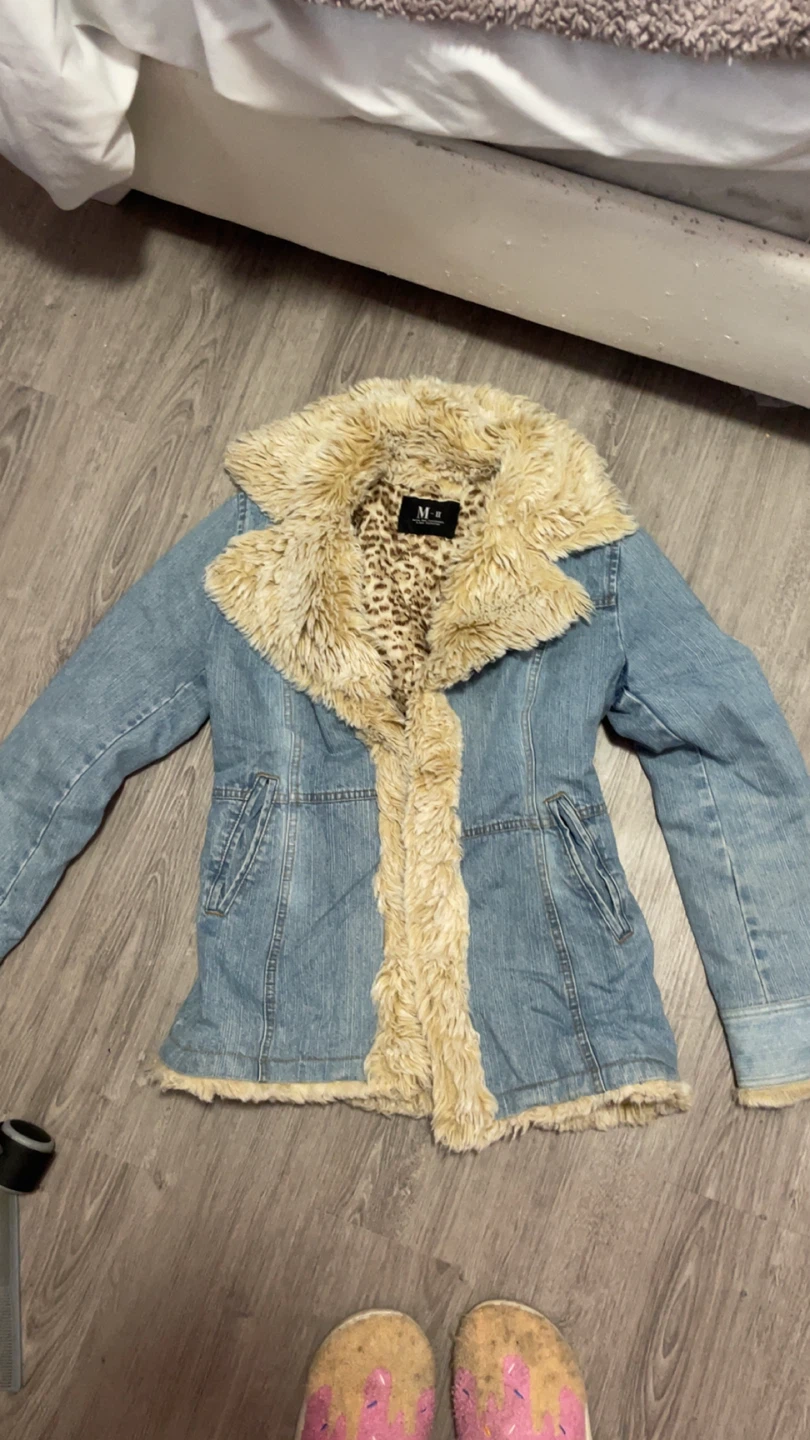 M-II Denim Jacket with Faux Fur Trim