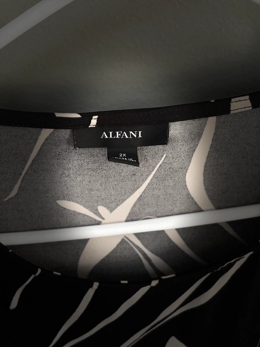 Alfani Black & White Print Tunic Top 2X - photo 3