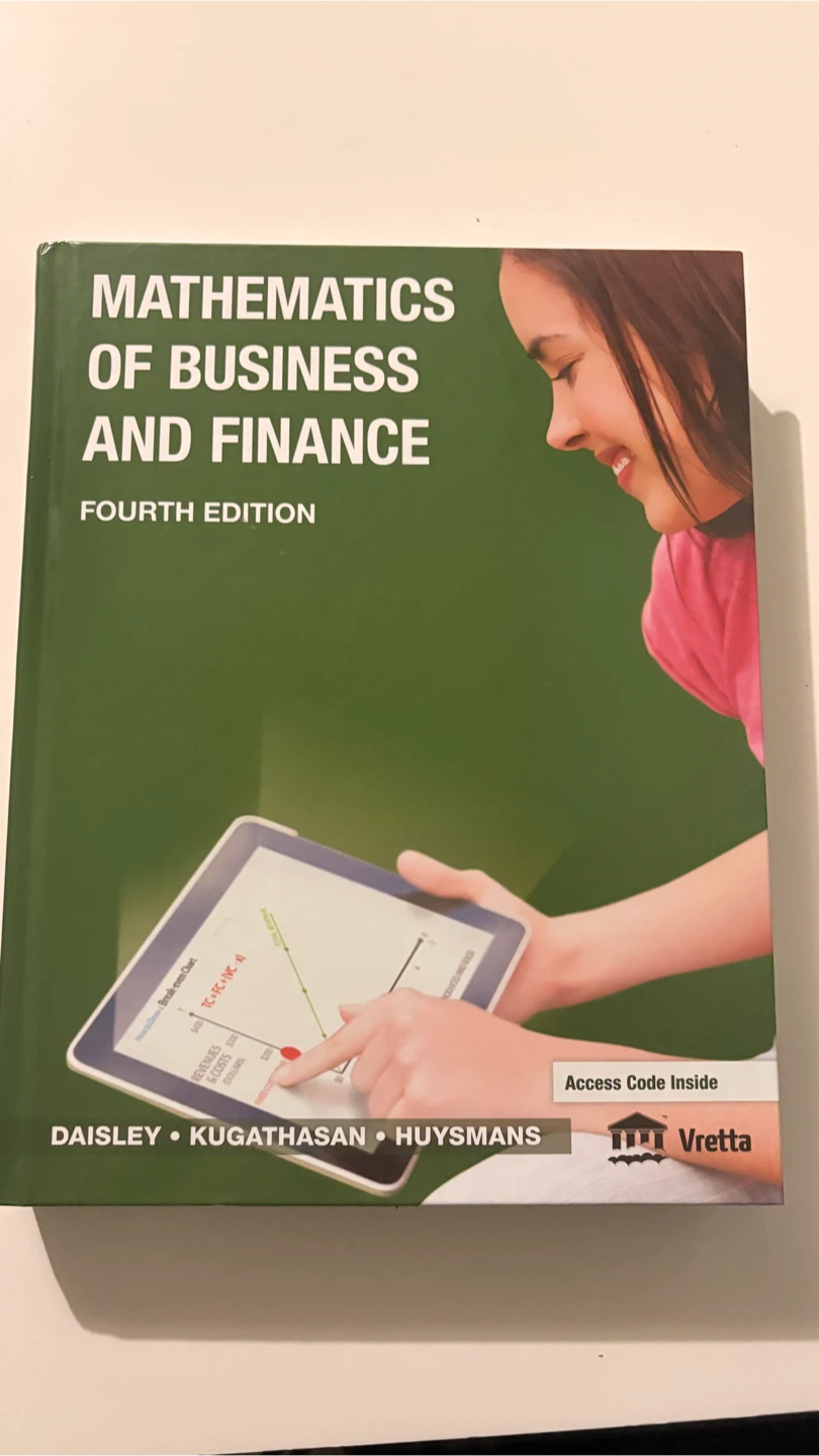 Mathematics of Business and Finance Fourth Edition Textbook