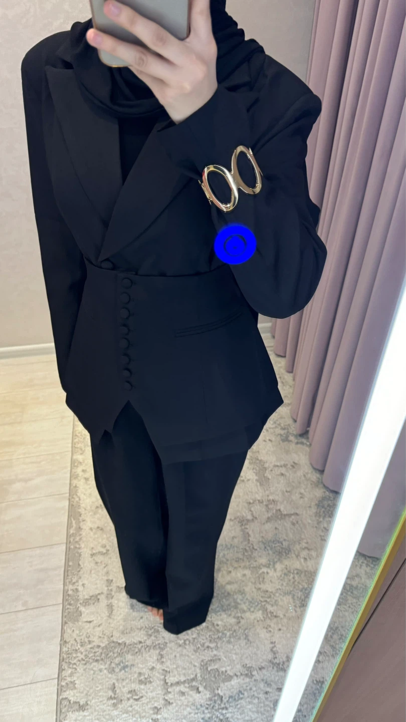 Black Blazer with Button Detail