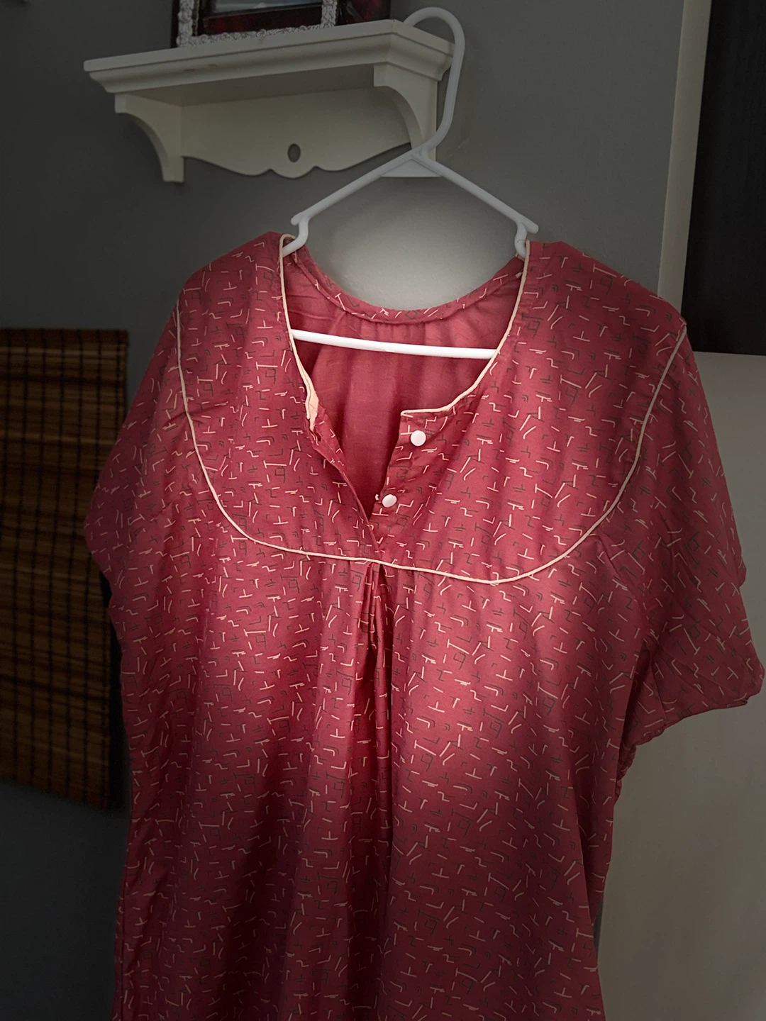Pink Printed Cotton Full Length Nightgown in a XL Size - photo 3