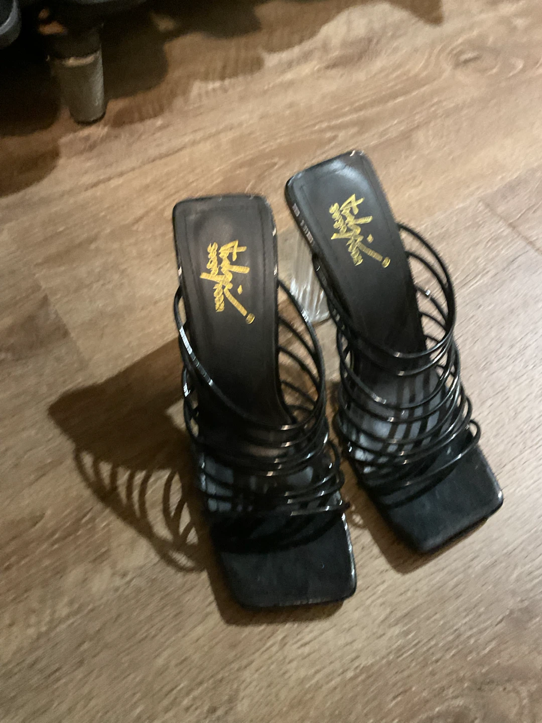 Strappy Black Clear Heels - photo 2