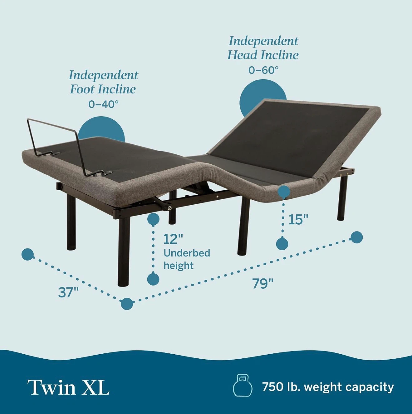 Giantex Twin XL Adjustable Bed Base with Massage - photo 2